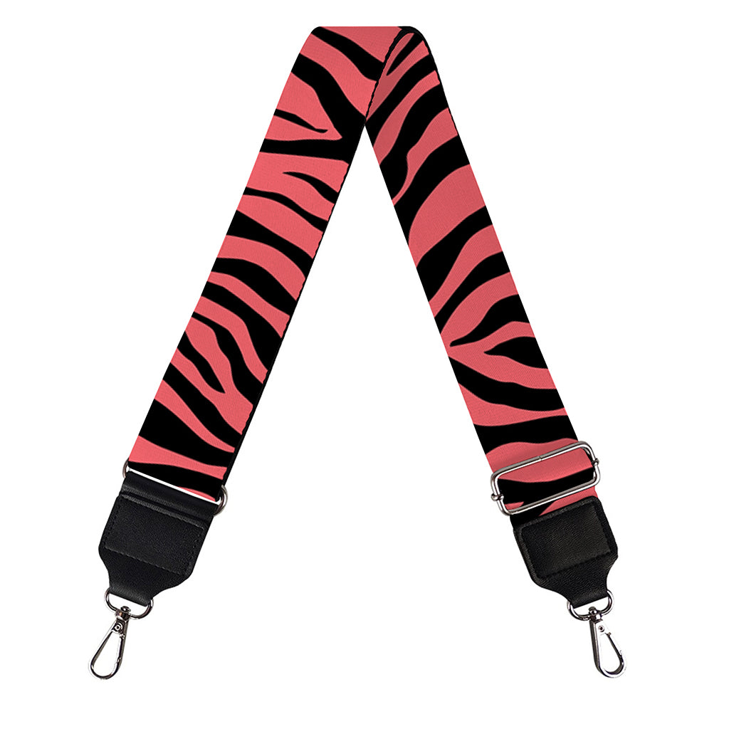 Pink And Black Tiger Stripe Print Bag Strap