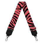 Pink And Black Tiger Stripe Print Bag Strap