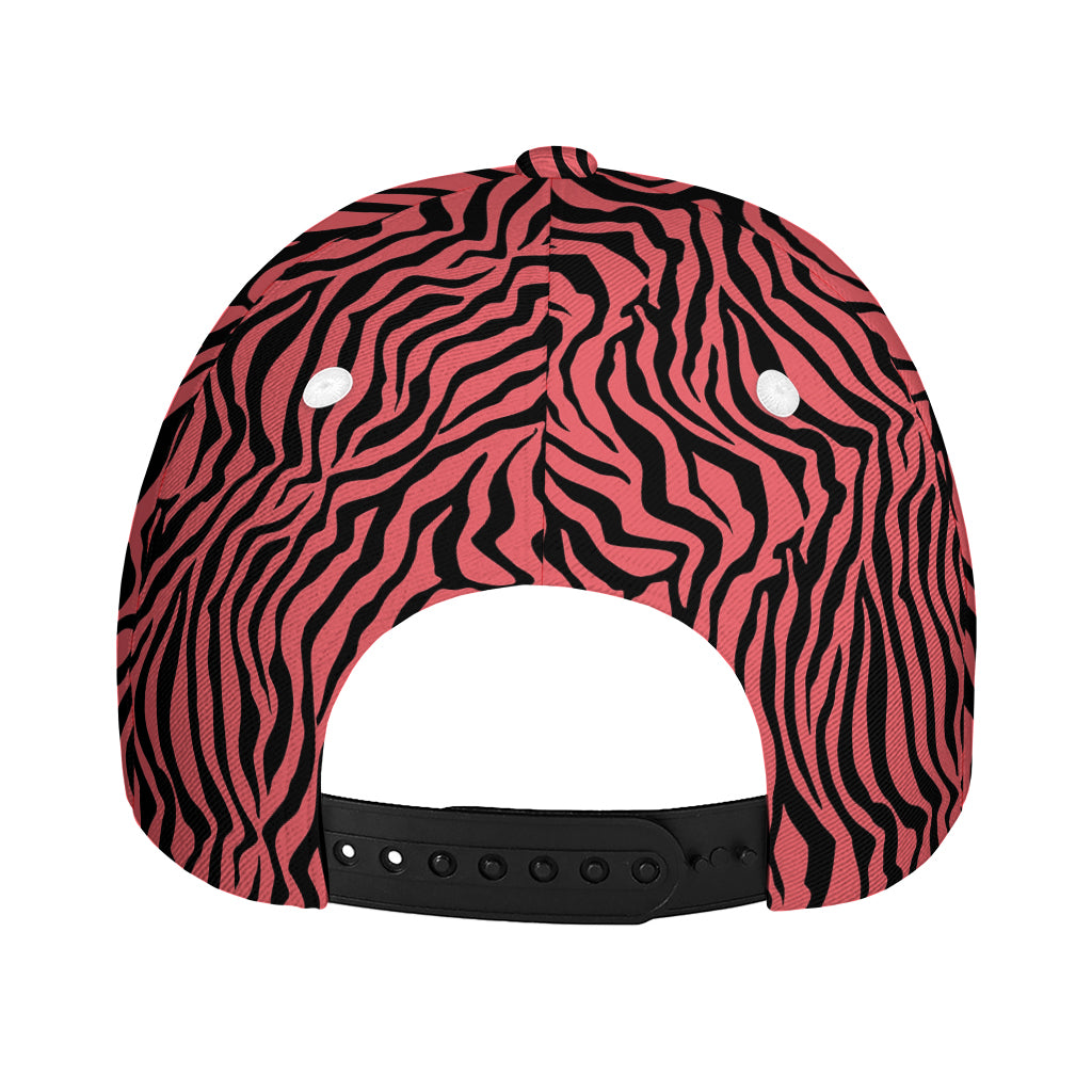 Pink And Black Tiger Stripe Print Baseball Cap