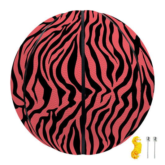 Pink And Black Tiger Stripe Print Basketball
