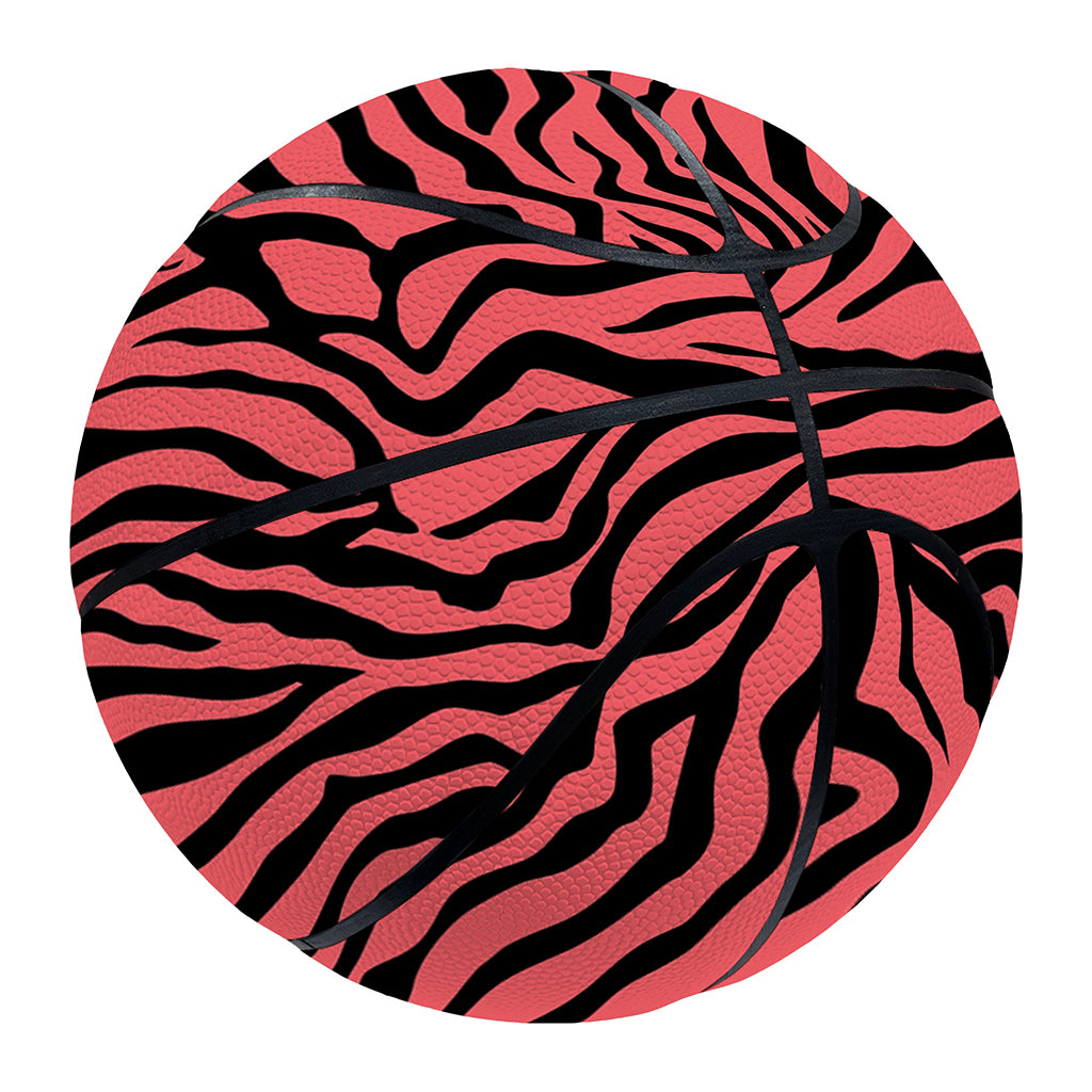 Pink And Black Tiger Stripe Print Basketball