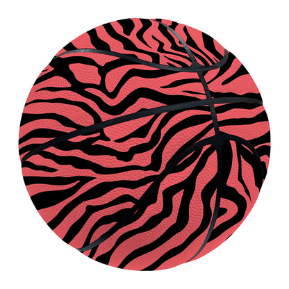 Pink And Black Tiger Stripe Print Basketball