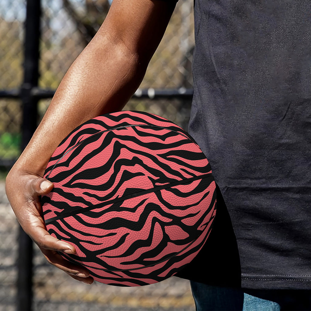 Pink And Black Tiger Stripe Print Basketball