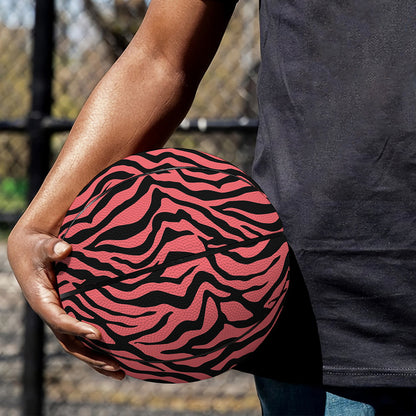 Pink And Black Tiger Stripe Print Basketball