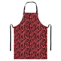 Pink And Black Tiger Stripe Print Bib Apron With Pocket