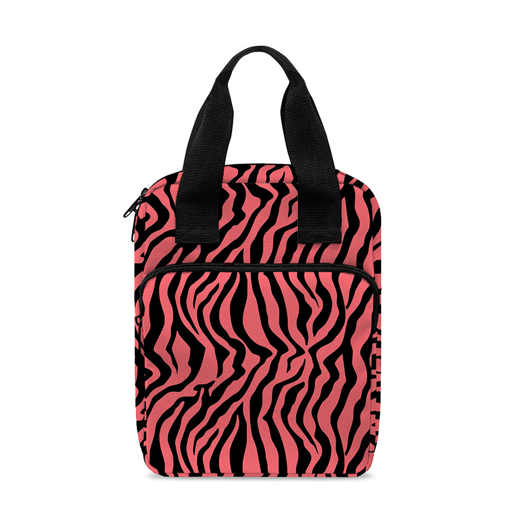 Pink And Black Tiger Stripe Print Bible Tote Bag