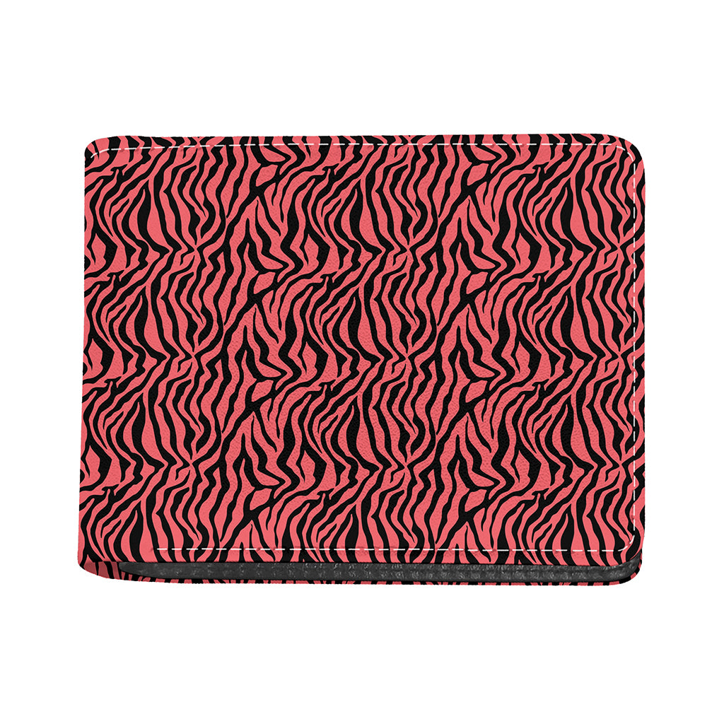 Pink And Black Tiger Stripe Print Bifold Wallet