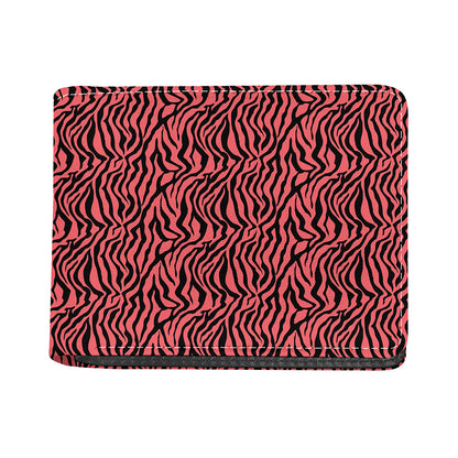 Pink And Black Tiger Stripe Print Bifold Wallet