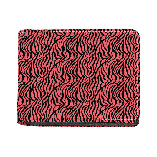 Pink And Black Tiger Stripe Print Bifold Wallet