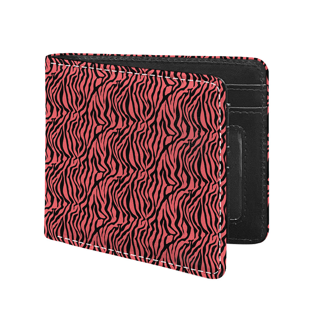Pink And Black Tiger Stripe Print Bifold Wallet