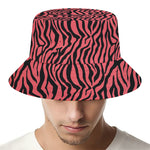 Pink And Black Tiger Stripe Print Bucket Hat