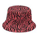 Pink And Black Tiger Stripe Print Bucket Hat