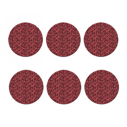 Pink And Black Tiger Stripe Print Coaster Set