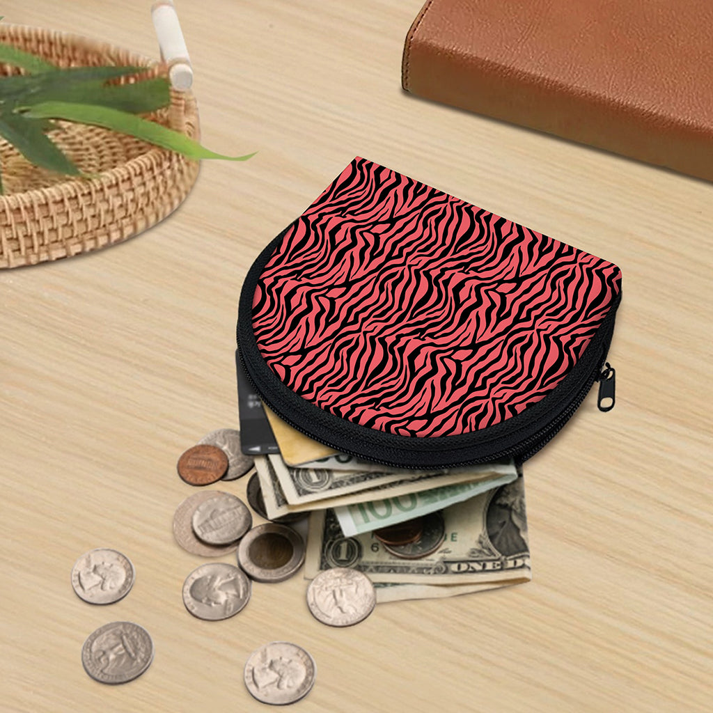 Pink And Black Tiger Stripe Print Coin Purse