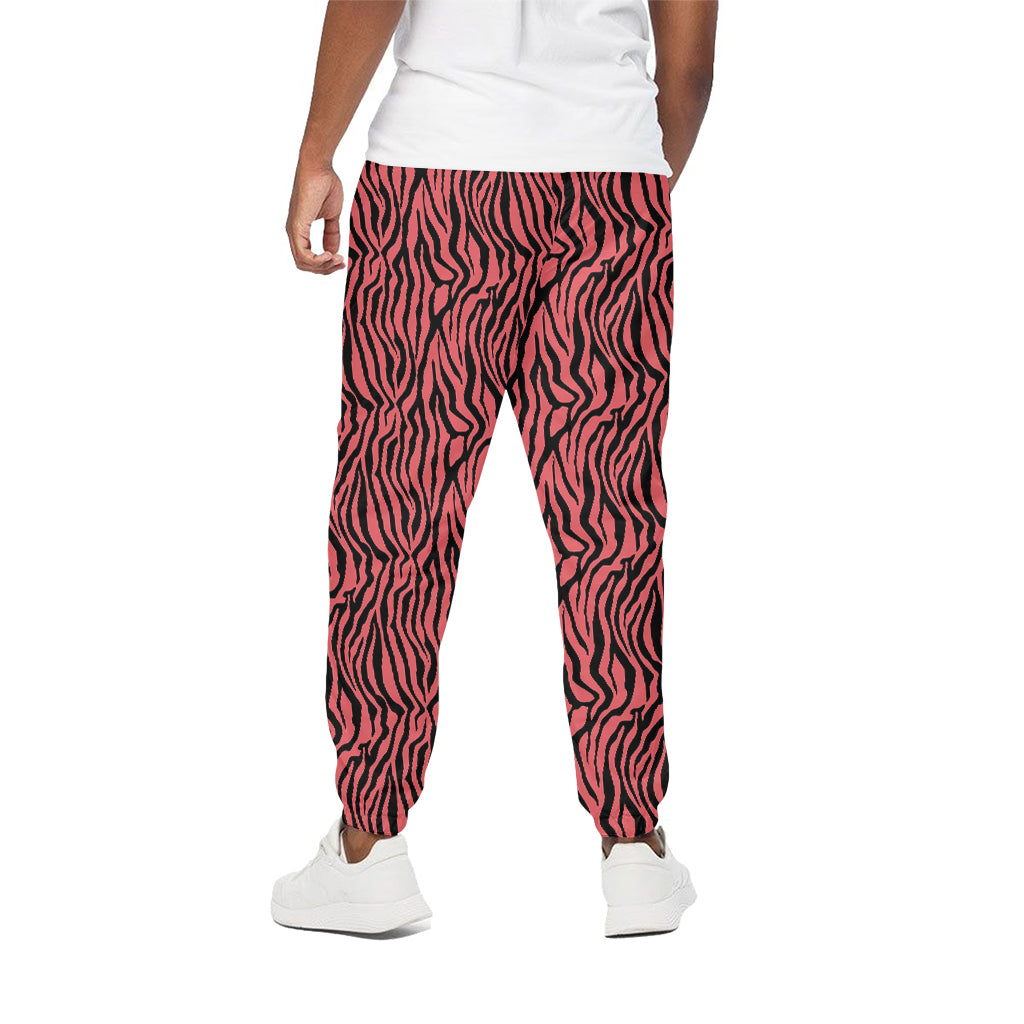 Pink And Black Tiger Stripe Print Cotton Pants