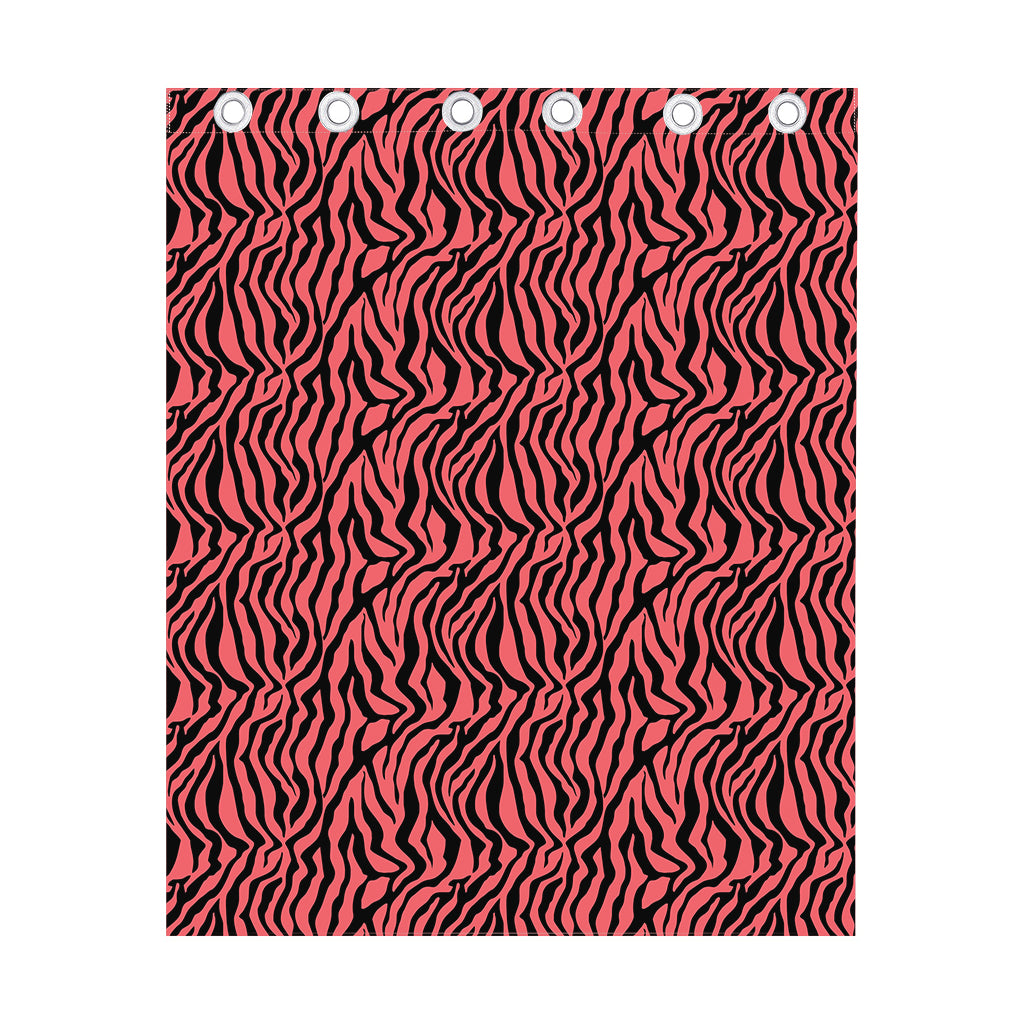 Pink And Black Tiger Stripe Print Curtain