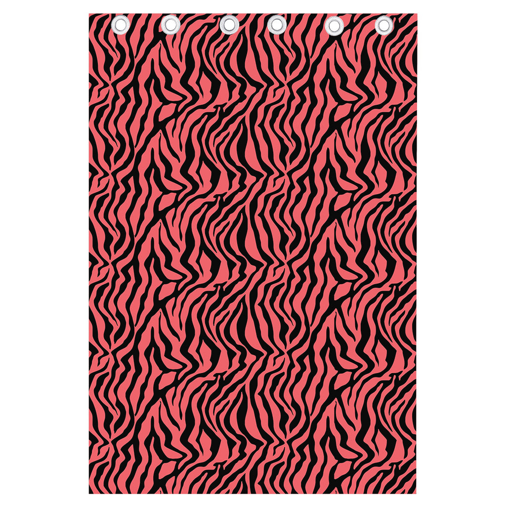 Pink And Black Tiger Stripe Print Curtain
