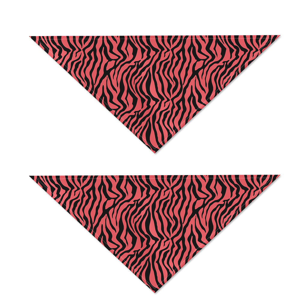 Pink And Black Tiger Stripe Print Dog Bandana