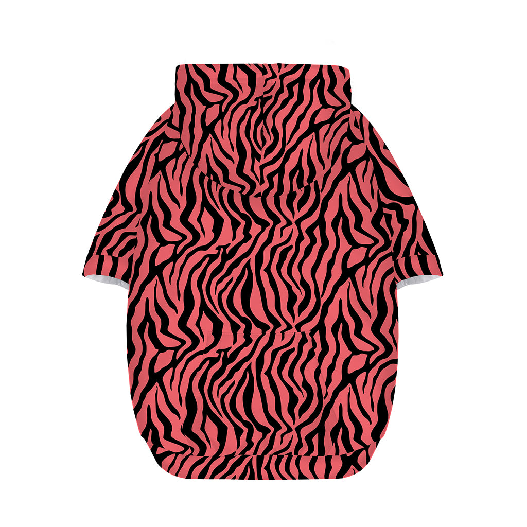 Pink And Black Tiger Stripe Print Dog Zip Up Hoodie