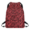Pink And Black Tiger Stripe Print Drawstring Backpack