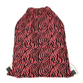 Pink And Black Tiger Stripe Print Drawstring Bag