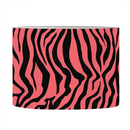 Pink And Black Tiger Stripe Print Drum Lamp Shade