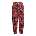 Pink And Black Tiger Stripe Print Fleece Lined Knit Pants
