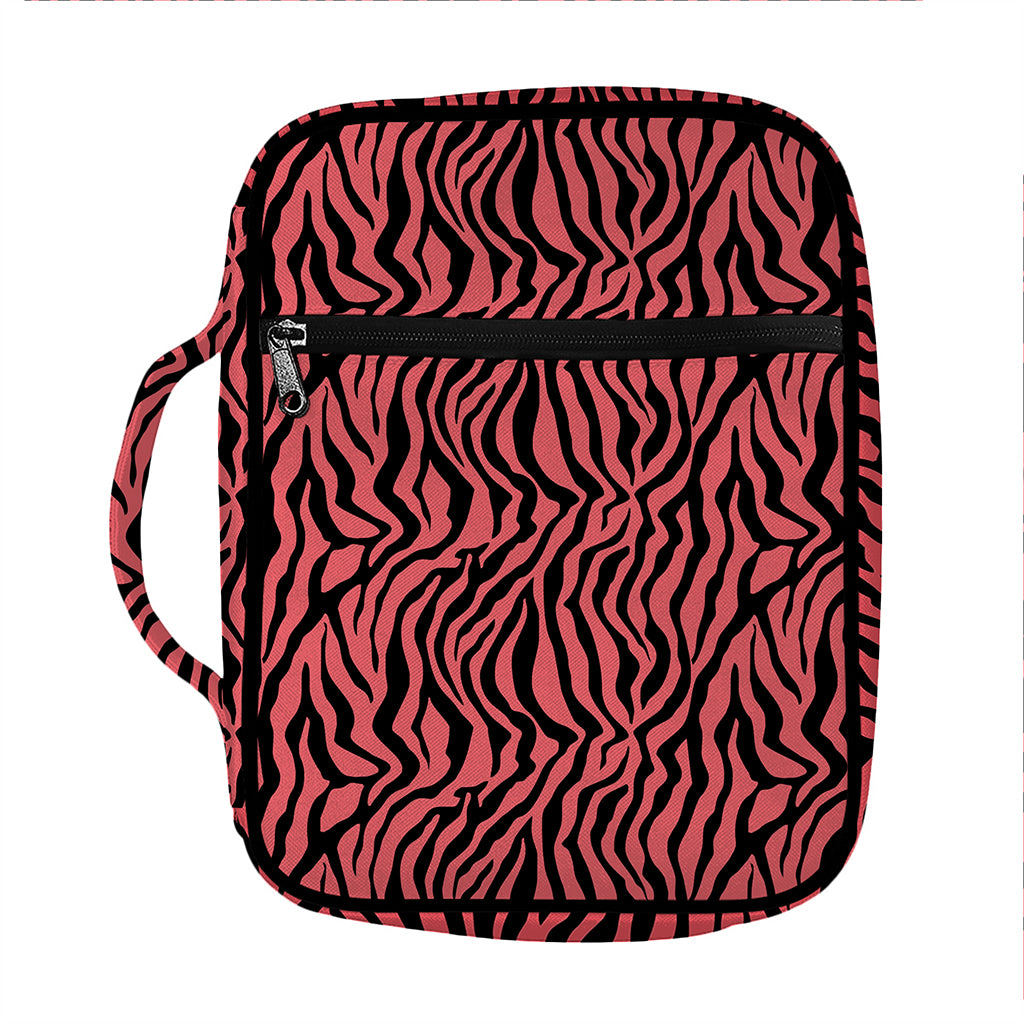 Pink And Black Tiger Stripe Print Front Pocket Bible Bag