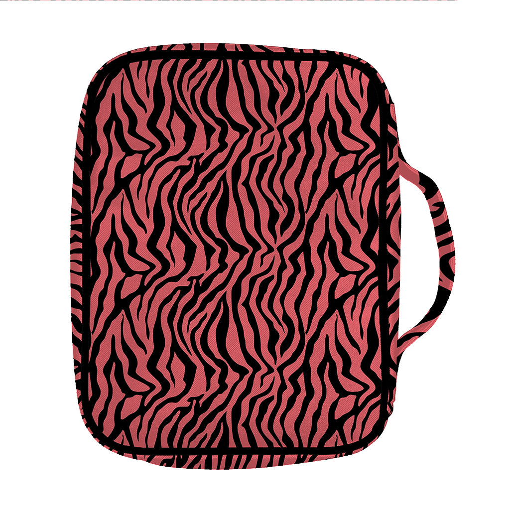 Pink And Black Tiger Stripe Print Front Pocket Bible Bag