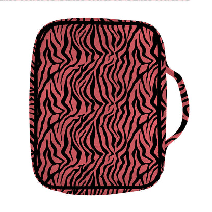 Pink And Black Tiger Stripe Print Front Pocket Bible Bag