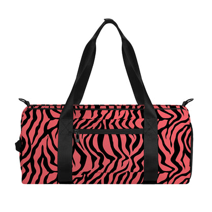 Pink And Black Tiger Stripe Print Gym Bag