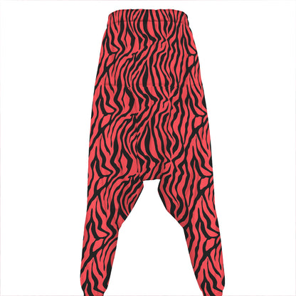 Pink And Black Tiger Stripe Print Hammer Pants