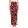 Pink And Black Tiger Stripe Print High Slit Maxi Skirt