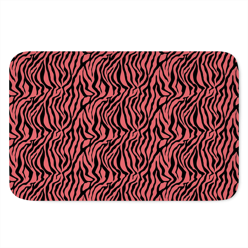 Pink And Black Tiger Stripe Print Indoor Door Mat