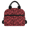 Pink And Black Tiger Stripe Print Insulated Lunch Bag