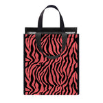 Pink And Black Tiger Stripe Print Insulated Lunch Tote
