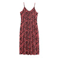 Pink And Black Tiger Stripe Print Jersey Midi Cami Dress