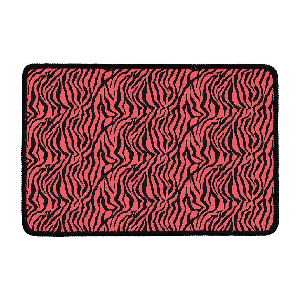 Pink And Black Tiger Stripe Print Kitchen Mat