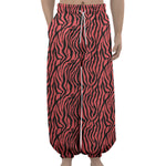 Pink And Black Tiger Stripe Print Lantern Pants