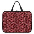 Pink And Black Tiger Stripe Print Laptop Sleeve With Handle