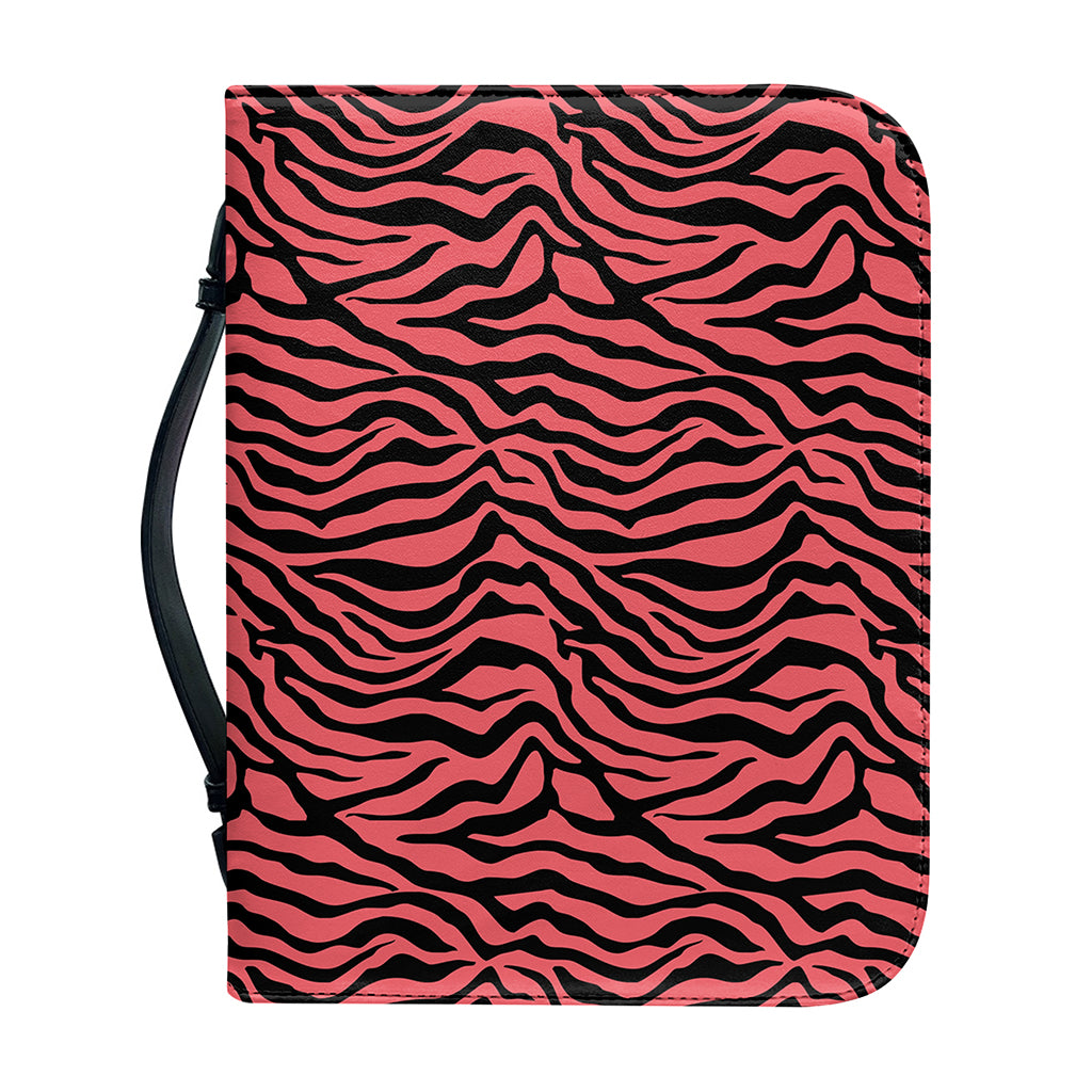 Pink And Black Tiger Stripe Print Leather Bible Cover