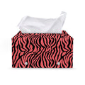 Pink And Black Tiger Stripe Print Leather Tissue Box Cover