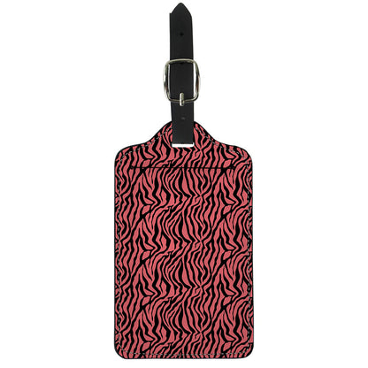 Pink And Black Tiger Stripe Print Luggage Tag