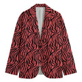 Pink And Black Tiger Stripe Print Men's Blazer