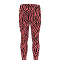 Pink And Black Tiger Stripe Print Men's Leggings