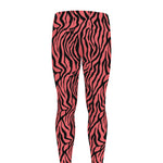 Pink And Black Tiger Stripe Print Men's leggings