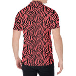 Pink And Black Tiger Stripe Print Men's Shirt