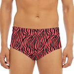 Pink And Black Tiger Stripe Print Men's Triangle Swim Briefs