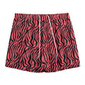 Pink And Black Tiger Stripe Print Mesh Shorts