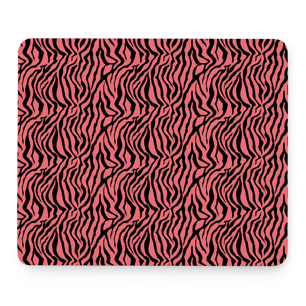 Pink And Black Tiger Stripe Print Mouse Pad